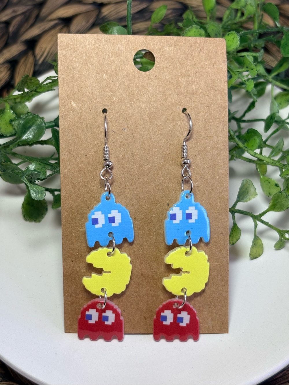 Pac-Man Inspired Dangle Earrings